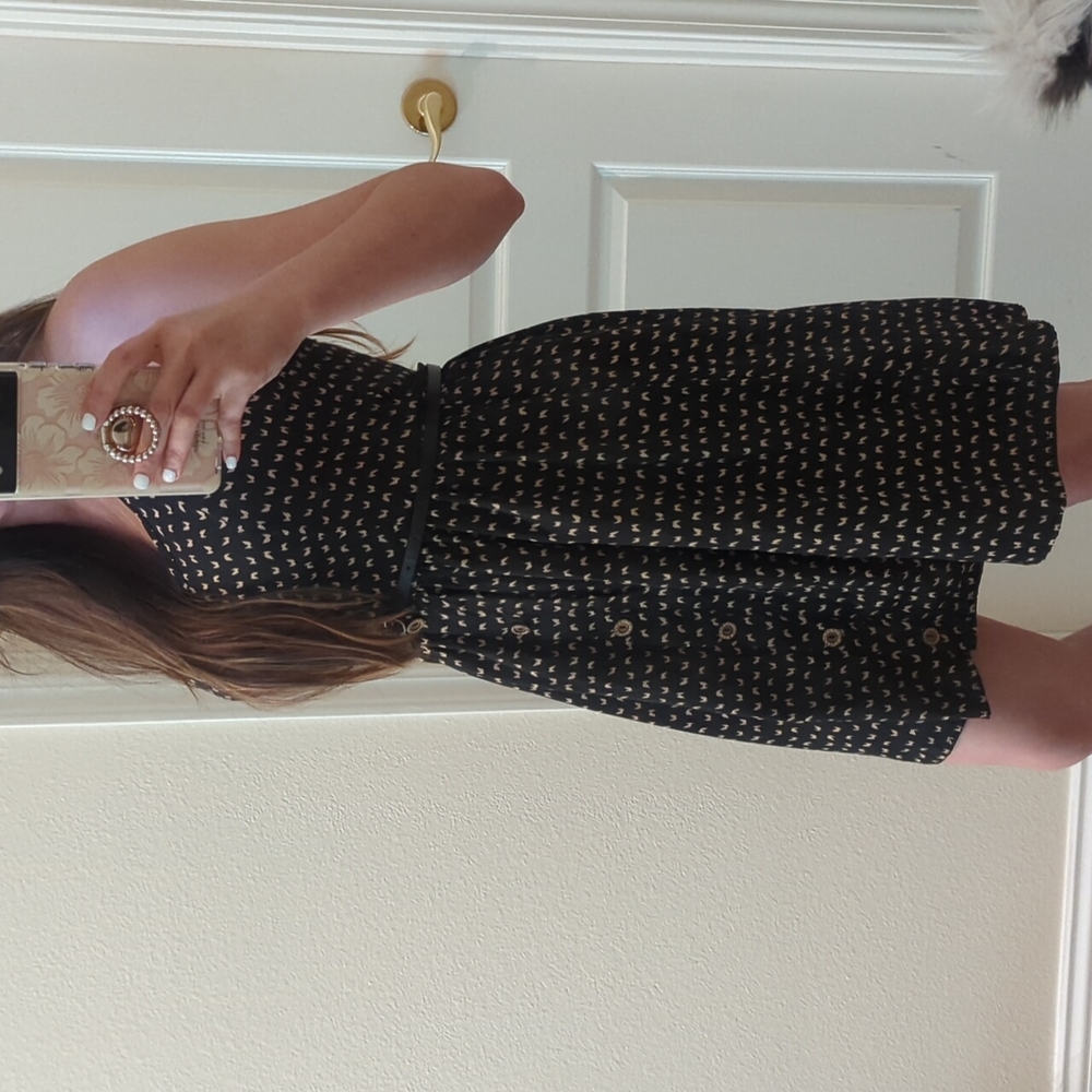 Black patterned halter dress